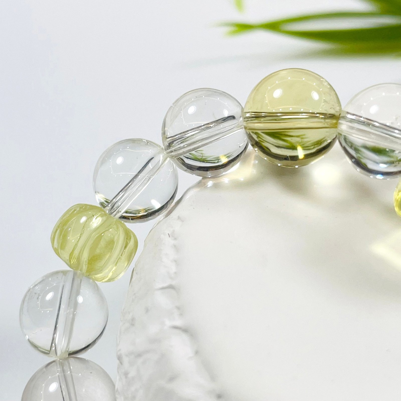 JING‑SANYE Multi‑Gemstone Beaded Bracelet, Natural Clear Quartz & Citrine Stretch Bracelet, Barrel‑Shaped Citrine Accent Crystal Jewelry, Fortune Blessing Unisex Gift for Daily Wear - 图片 4
